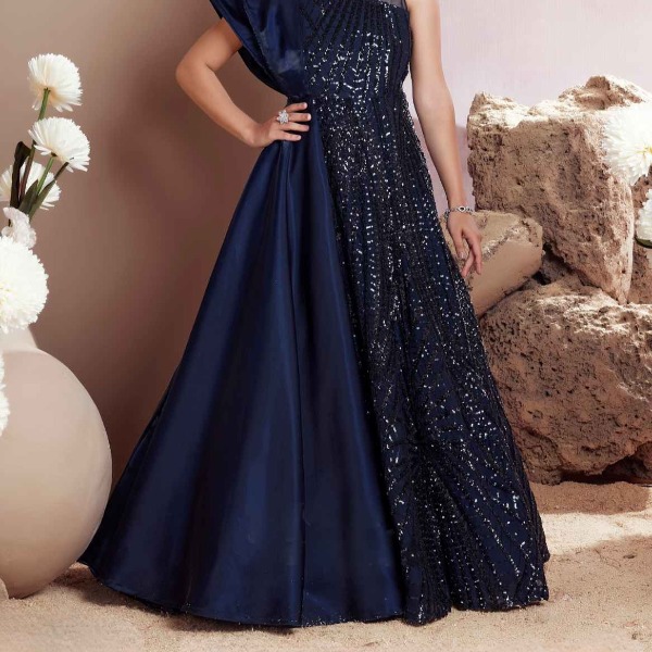 Party Gown - Navy Blue