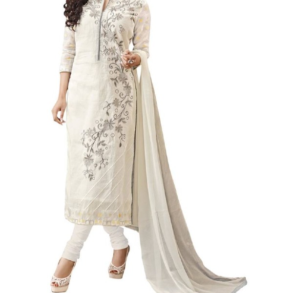 Cotton Churidar Set - White