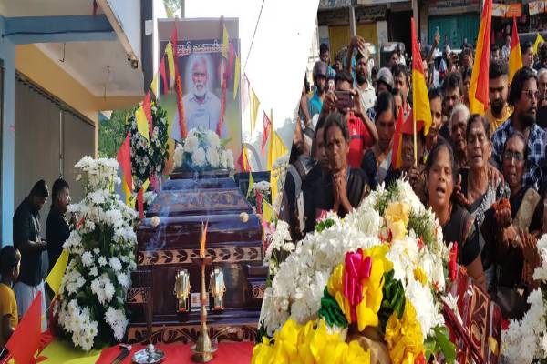 யாழ்ப்பாணம் நோக்கி பெருந்திரளானோரின் கண்ணீருடன் பயணமாகும் சாந்தனின் பூதவுடல்